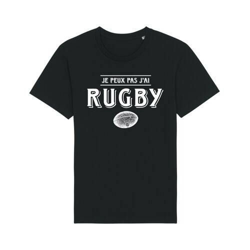 Tshirt noir je peux pas j'ai rugby