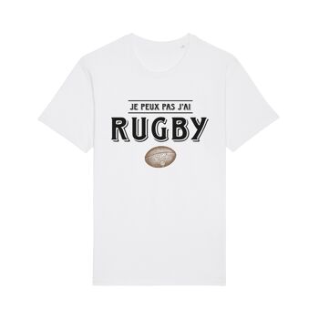 Tshirt blanc je peux pas j'ai rugby