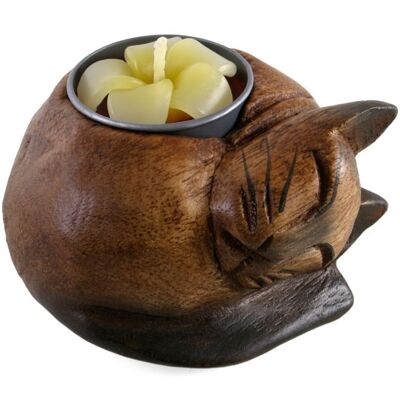 Curled Cat Tealight Holder