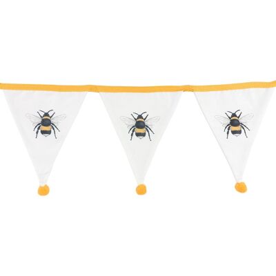 White Single Bee Fabric Bunting