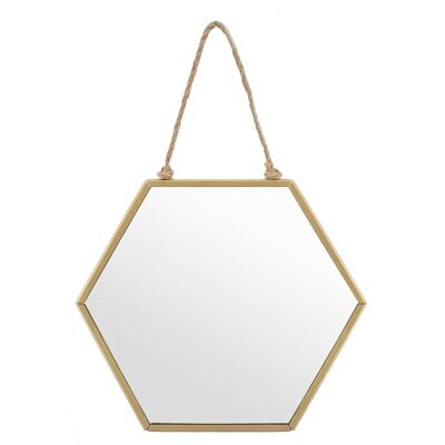 Small Gold Geometric Mirror