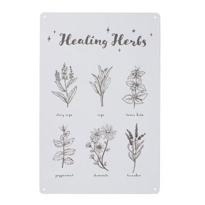 Healing Herbs Metal Sign