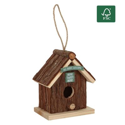 Wood Bark Bird House