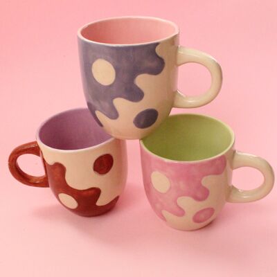 Yin Yang Pastel Unique Design Tea - Coffee Cup | Handmade Pastel Ceramic