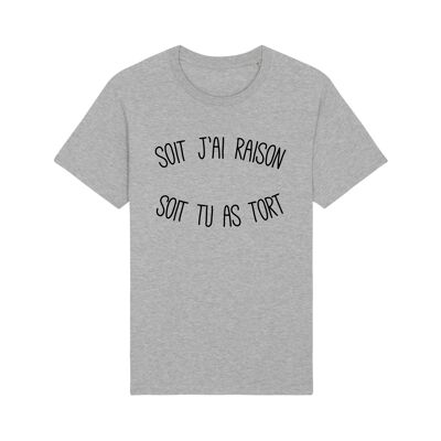 Tshirt gris chiné soit j'ai raison soit tu as tort