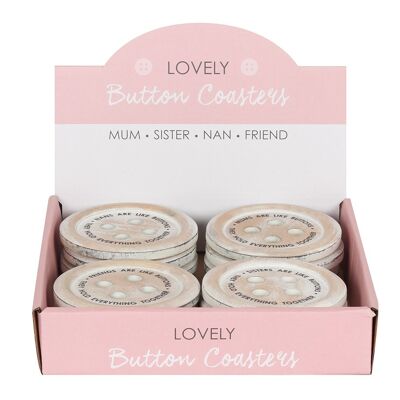 Love Button Coaster Display of 16 pieces