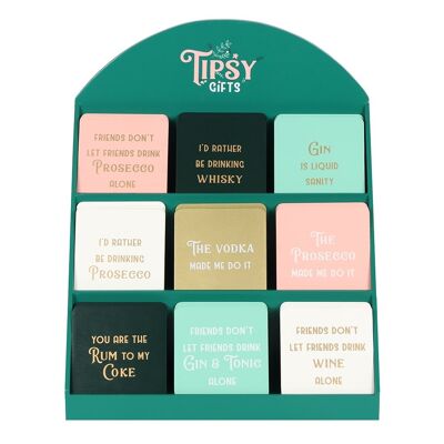 Tipsy gifts Coaster Display of 54 pieces