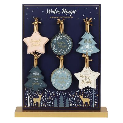 Winter Magic Hanging Decorations Display of 36 pieces