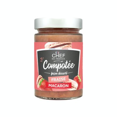Macaron-style strawberry compote