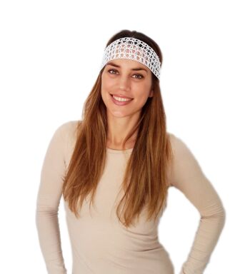 Elastique Cheveux Crochet Blanc 3