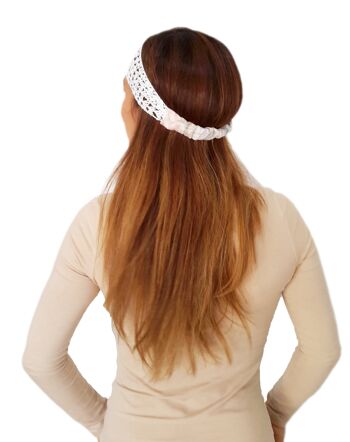Elastique Cheveux Crochet Blanc 8