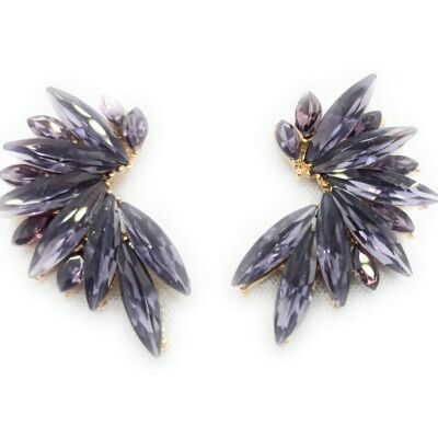 Brilliant Crystals Earrings Purple, Gold (last unit!)