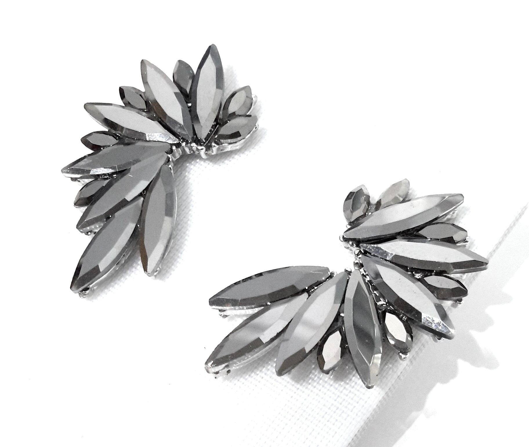 Orecchini Cristalli Brillanti Platino