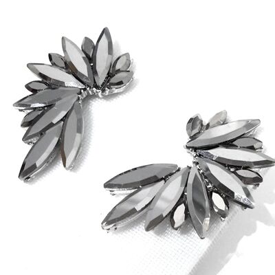 Brilliant Crystals Earrings Platinum