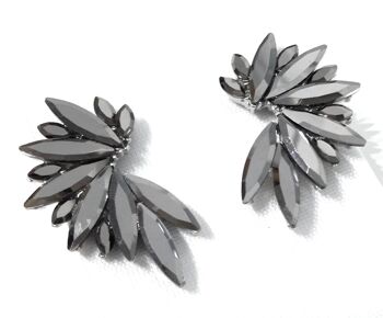 Boucles d'Oreilles Cristaux Brillants Platine 2