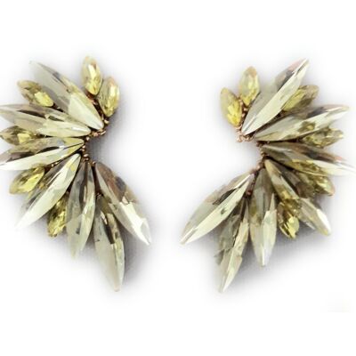 Brilliant Crystals Earrings Yellow, Gold