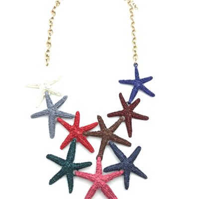 Multicolor Short Necklace Starfish