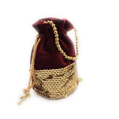 Party Handtasche Bordeaux Samt