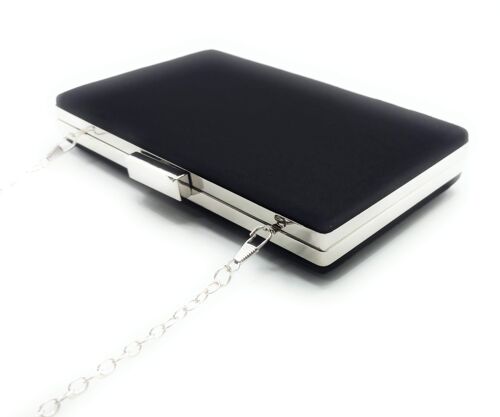 Cartera De Mano Bolso Fiesta · Ante Negro Plata