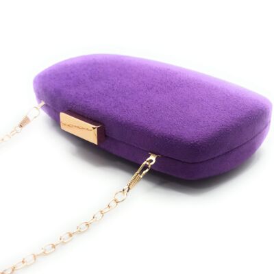 Clutch Bag Party Bag Purple Oval Suede (letzte Einheit!)