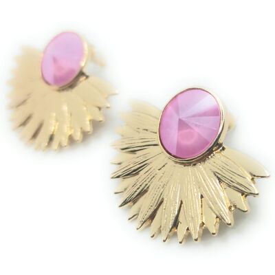 Golden Earrings with Crystal Gold Sol Mauve
