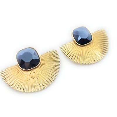Golden Earrings with Crystal · Gold Sun Blue Night