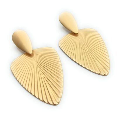 Grandi orecchini dorati · XL foglia di palma oro opaco