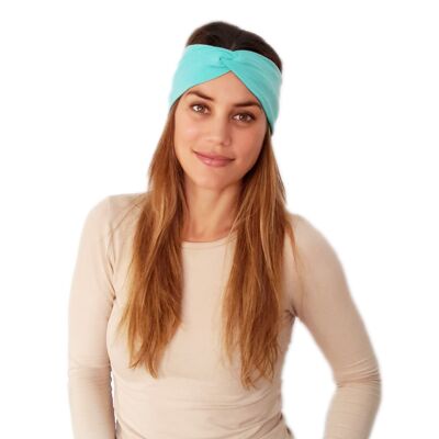 Elastic Hair Band with Knot Light Turquoise