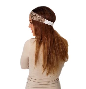 Élastique Crochet Cheveux Fin Beige 3