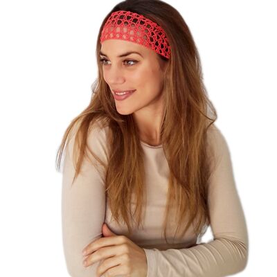 Crochet Elastic Hair Band Coral