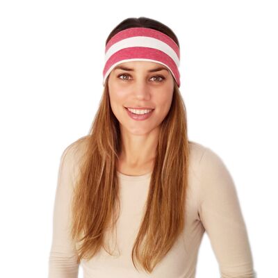Elastic Hair Band with Knot Red White Stripes