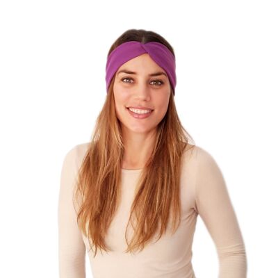 Elastic Hair Band with Knot Violet