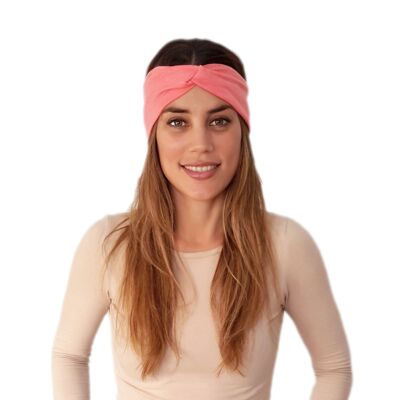 Elastic Hair Band with Knot Light Coral