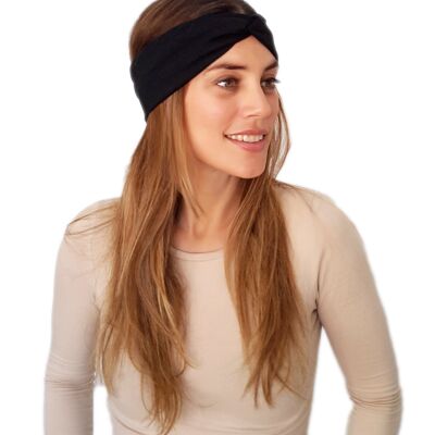 Elastic Hair Band with Knot Deluxe Black