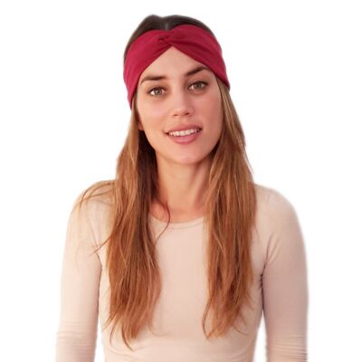 Elastic Hair Band with Knot Bordeaux