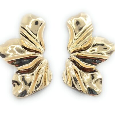 Große goldene Ohrringe XL Goldene Blütenblätter