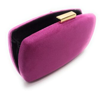 Pochette Party Bag Daim Ovale Violet Doré 5