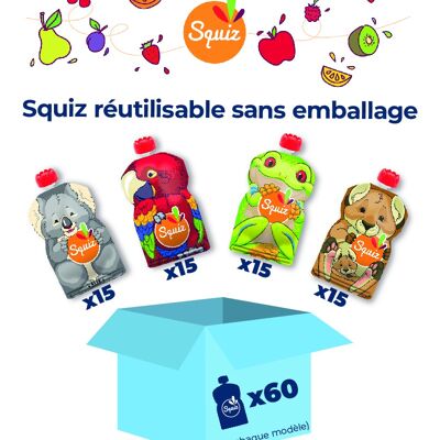 BULK - Bolsas de compota reutilizables - SQUIZ - 60 uds - Sin Embalaje