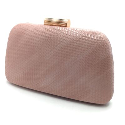 Clutch Tasche Partytasche geflochten Nude