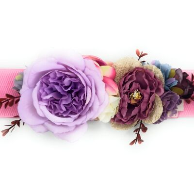 Cintura di fiori Nastro di peonia rosa lilla