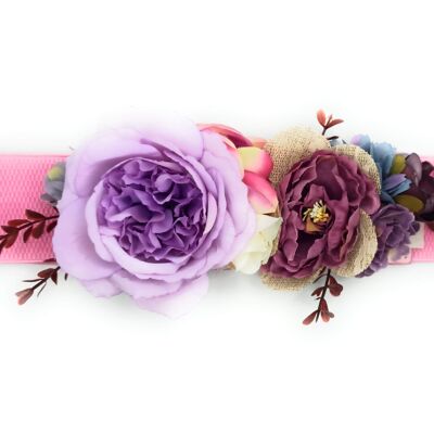 Flower Belt Pink Lilac Peony Ribbon