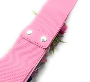 Ceinture Fleur Rose Pivoine Mauve Ruban 6