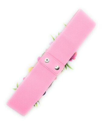 Ceinture Fleur Rose Pivoine Mauve Ruban 7