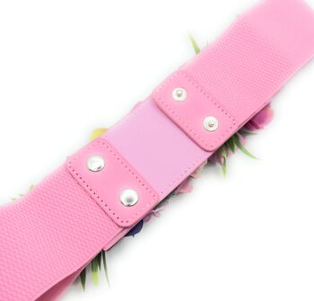 Ceinture Fleur Rose Pivoine Mauve Ruban 8