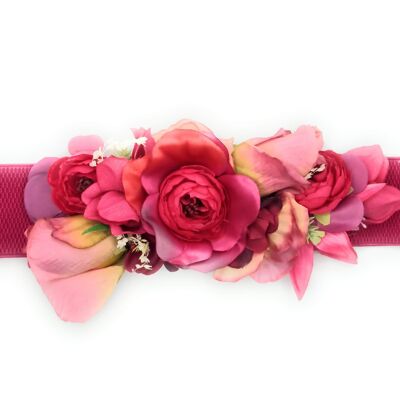 Ceinture Fleurie · Ruban Fuchsia, Fleurs Fuchsia