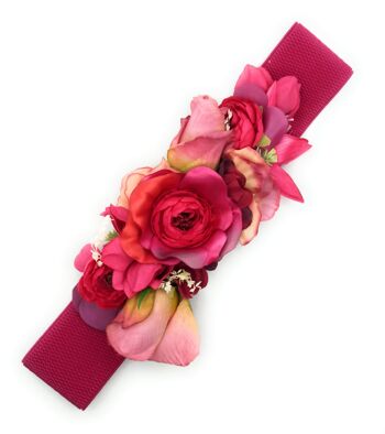 Ceinture Fleurie · Ruban Fuchsia, Fleurs Fuchsia 2