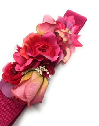 Ceinture Fleurie · Ruban Fuchsia, Fleurs Fuchsia 5