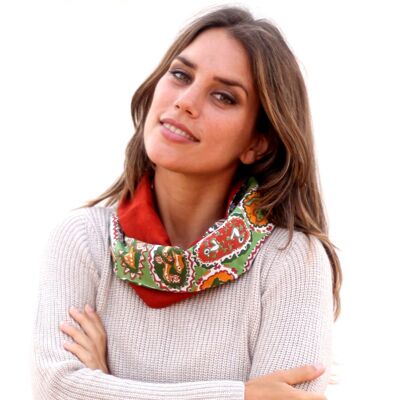 Reversible Neck Scarf Fantasy/Carmine