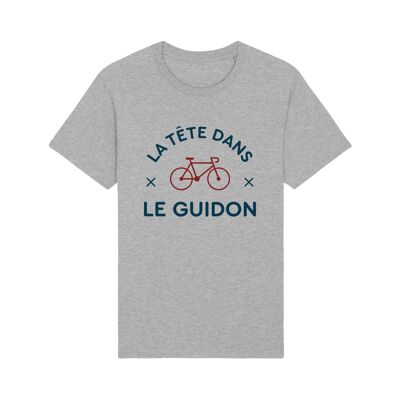 Tshirt gris chiné la tête dans le guidon