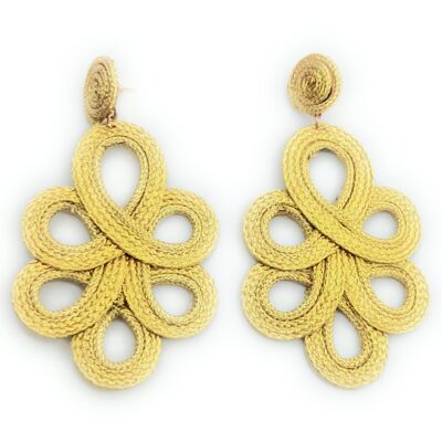 Long golden and light flamenco earrings Gold
